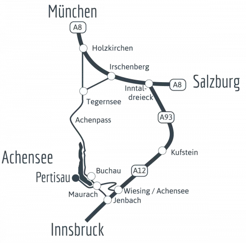 Anfahrtsweg nach Pertisau am Achensee